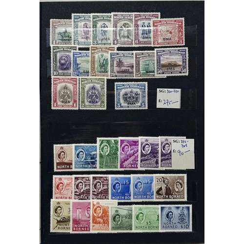 748 - British Empire- selection in two stockbooks, many hundreds, including Antigua 1953-62 set, Ascension... 