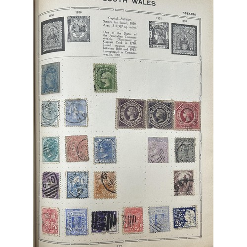 799 - Assorted world stamps, including a penny black, trimmed, in two Triumph albums (2)...