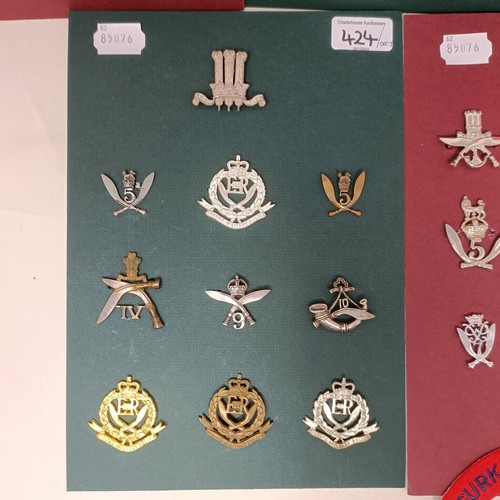 424 - Assorted Gurkha military badges, including a 7th Gurkha Pipe badge Provenance: A Collection of Milit... 