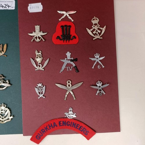 424 - Assorted Gurkha military badges, including a 7th Gurkha Pipe badge Provenance: A Collection of Milit... 