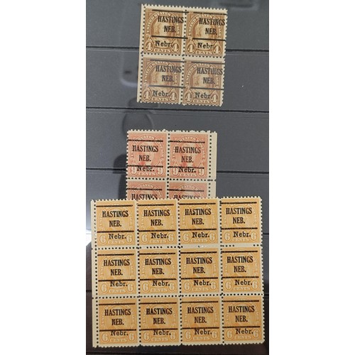 714 - United States- 1929 ‘Kans.’ overprint set of 11 with duplicates and some values in block... 