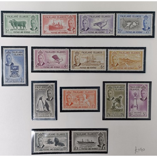 715 - Falkland Islands- Fine unused GVI-QE2 collection on album leaves with 1952 and 1960 sets to £1... 