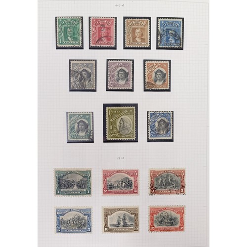 721 - Chile- 1854-1980s fine collection on album leaves with a good range of the early Columbus issues, se... 