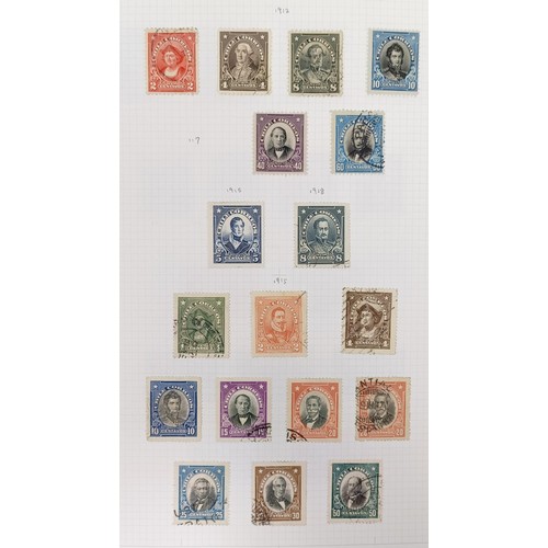 721 - Chile- 1854-1980s fine collection on album leaves with a good range of the early Columbus issues, se... 