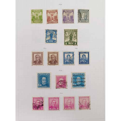 721 - Chile- 1854-1980s fine collection on album leaves with a good range of the early Columbus issues, se... 