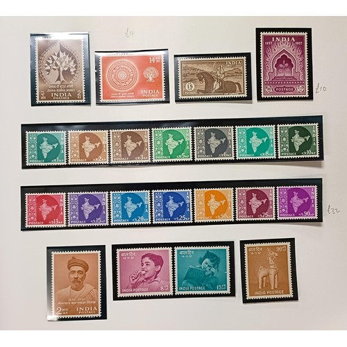 726 - India- Fine predominantly unused collection in album leaves with unused better sets and values inclu... 