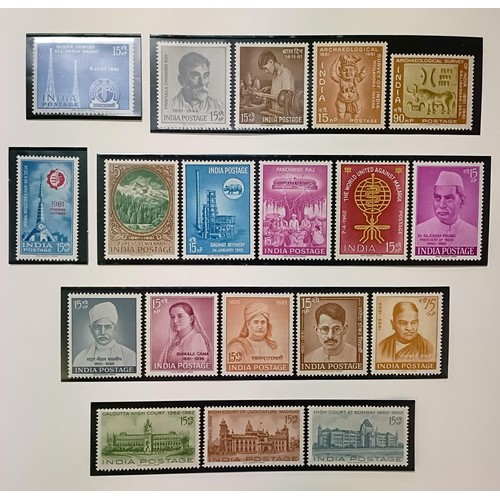 726 - India- Fine predominantly unused collection in album leaves with unused better sets and values inclu... 