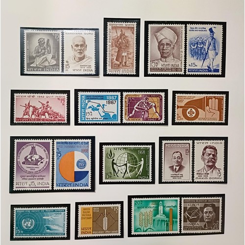 726 - India- Fine predominantly unused collection in album leaves with unused better sets and values inclu... 