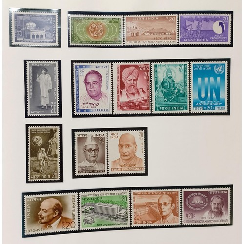 726 - India- Fine predominantly unused collection in album leaves with unused better sets and values inclu... 