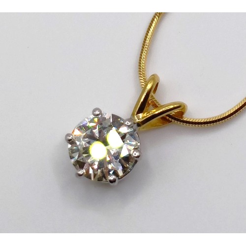 1602 - A 2ct diamond pendant, on an 18ct gold chain, with a white metal and diamond ring, which originally ... 