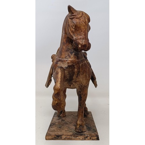 1066 - A Chinese style bronze horse, 27 cm high