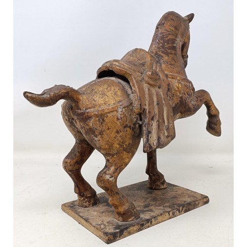 1066 - A Chinese style bronze horse, 27 cm high