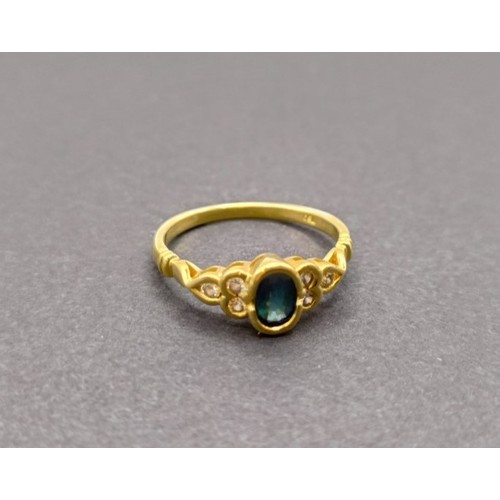 1684 - An 18ct gold, sapphire and diamond ring, ring size O