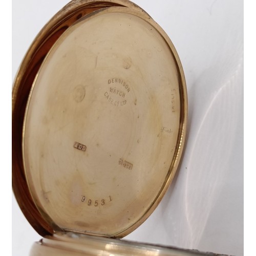 1690 - A 9ct gold Waltham half hunter pocket watch