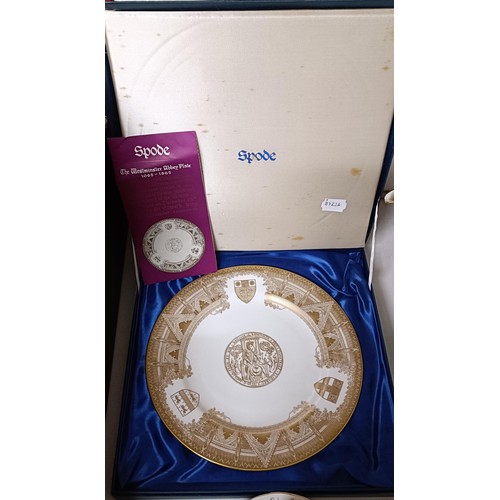 1088 - A Paragon part tea and dinner service, a Spode limited edition plate, a map and a group of cricket r... 