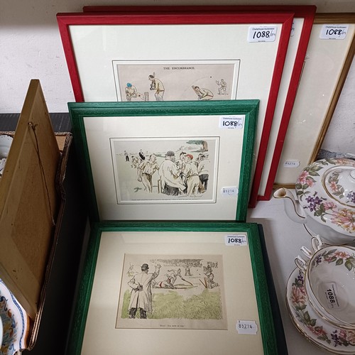 1088 - A Paragon part tea and dinner service, a Spode limited edition plate, a map and a group of cricket r... 