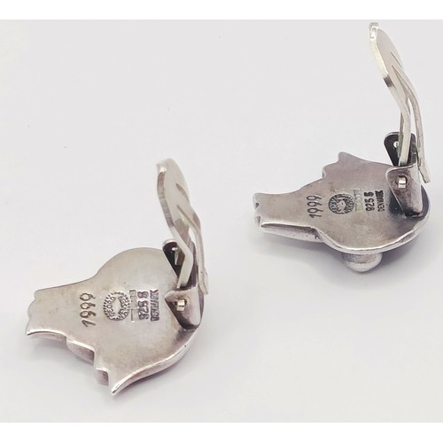 1716 - A pair of Georg Jensen silver earrings, 10.7 g