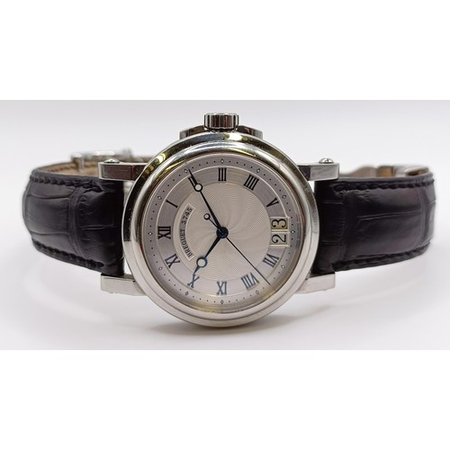 1748 - A gentleman's stainless steel Breguet Marine Big Date wristwatch, Reference Number 5817, on a leathe... 