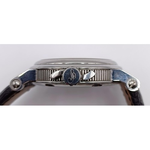 1748 - A gentleman's stainless steel Breguet Marine Big Date wristwatch, Reference Number 5817, on a leathe... 