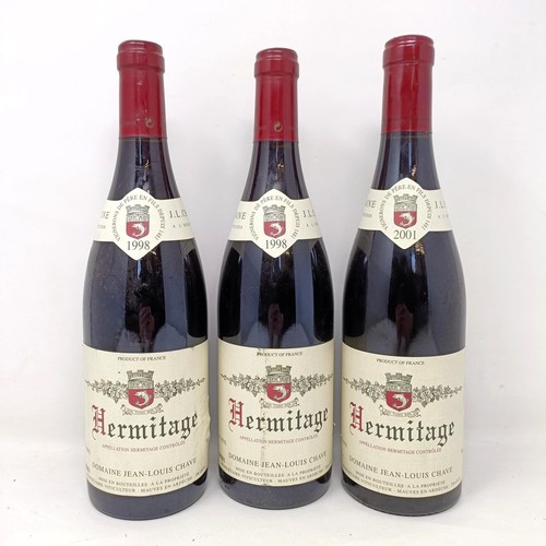 1511 - Two bottles of Hermitage, 1998, Domaine Jean-Louis Chave, and another bottle, 2001 (3)