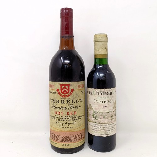 1514 - A half bottle of Pomerol, 1992 and bottle of Tyrrell's Hunter River, 1986 (2)