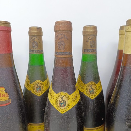 1521 - Five bottles of Niederthaler Hof, 1976, two bottles of Bernkasteler Doktor, 1971, and three other bo... 