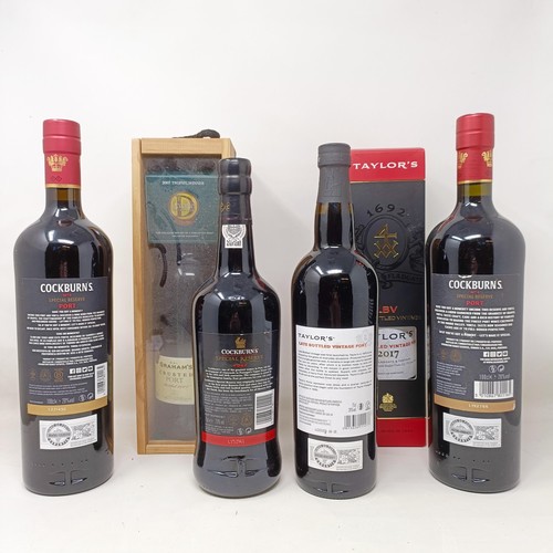 1552 - Two litre bottles of Cockburn's Special Reserve port, and four other bottles of port (6)