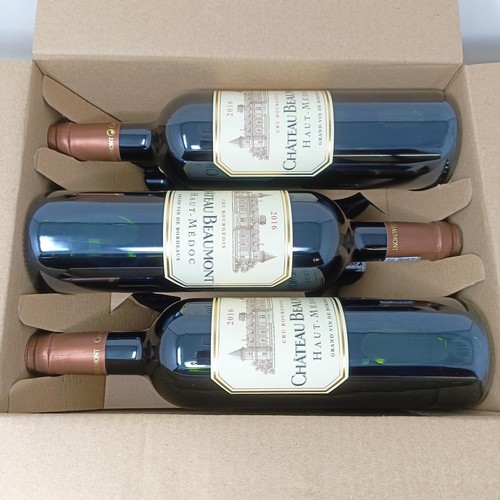 1571 - Twelve bottles of Chateau Beaumont, 2016, in two cardboard boxes