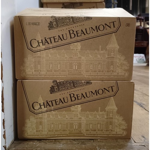 1571 - Twelve bottles of Chateau Beaumont, 2016, in two cardboard boxes