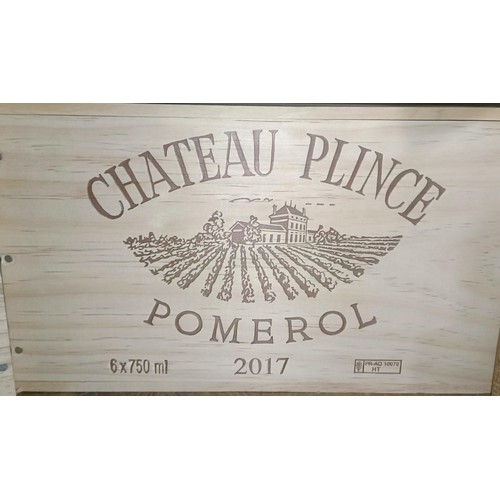 1565 - Six bottles of Chateau Plince, Pomerol, 2017, in own wooden case