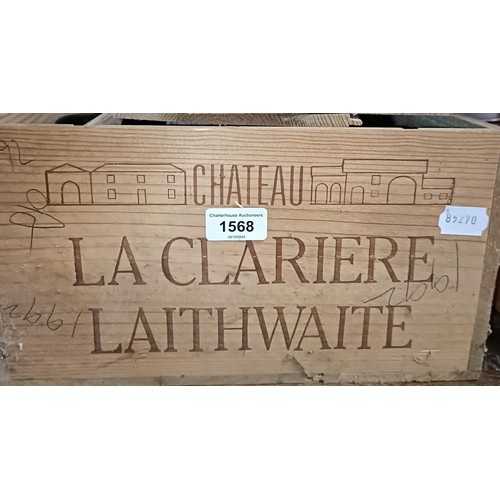 1568 - Nine bottles of Chateau la Clariere Laithwaite, 1992, another bottle 1986, and two others 1990 (12)