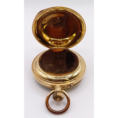 1810 - An 18ct gold open face pocket watch, with Roman numerals, in a fitted case