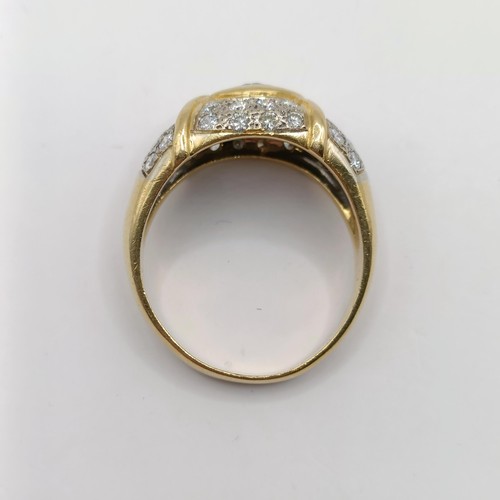 1773 - A gentleman's 18ct gold and diamond ring, ring size W