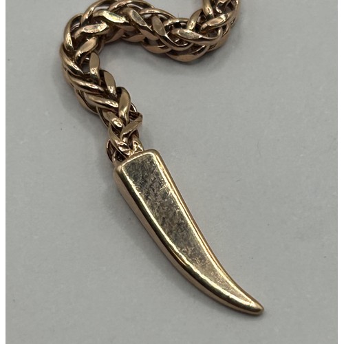 1635 - A 9ct gold snake necklace, 9.3 g