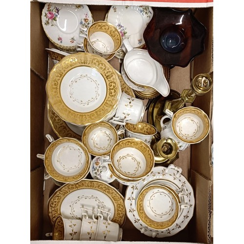 1053 - A Royal Worcester coffee pot, assorted coffee cans and saucers, assorted ceramics, glassware and oth... 