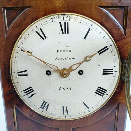 1220 - A 19th century bracket clock, with repeat, the 20 cm diameter painted dial signed Brock, Lewisham, K... 