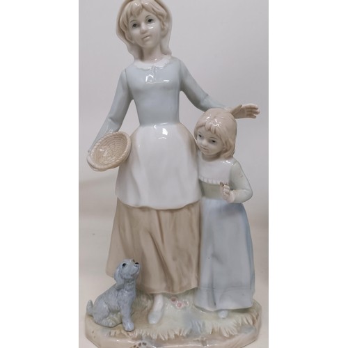 1089 - A Lladro style figure, other ceramics, prints and items (2 boxes)