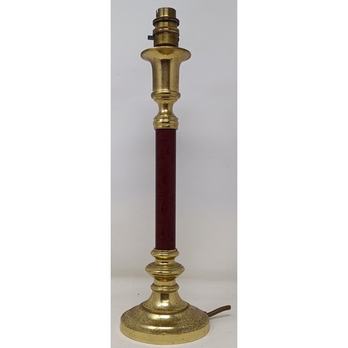 1099 - A brass desk stand, 27 cm wide, a pair of table lamps, assorted sporting prints and other items (2 b... 