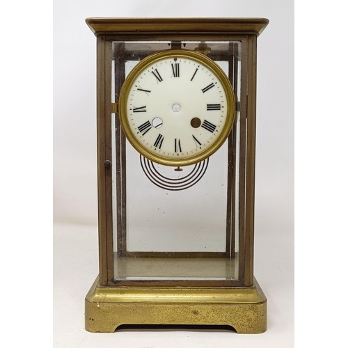 1223 - A white marble and gilt metal clock case, 46 cm high, assorted clock cases and parts (qty)