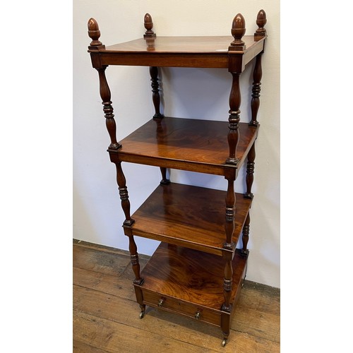 1321 - A 19th century mahogany four tier whatnot, 127 cm high