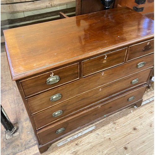 1337 - A 19th century mahogany chest, having three short and three long drawers, 116 cm wide