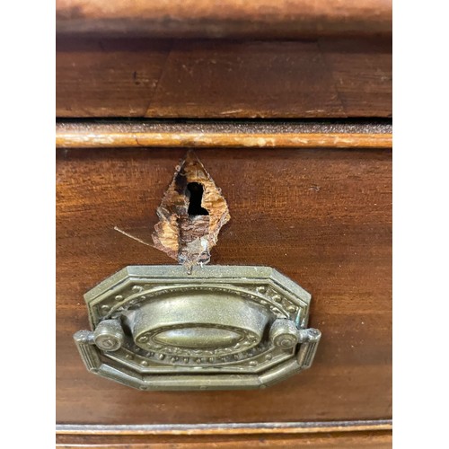 1337 - A 19th century mahogany chest, having three short and three long drawers, 116 cm wide