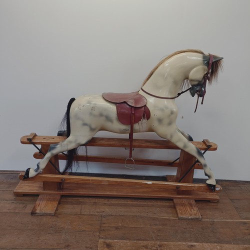 1812 - A large painted rocking horse, by Haddon Rockers, Wallingford, Oxfordshire No 36165, 185 cm wide