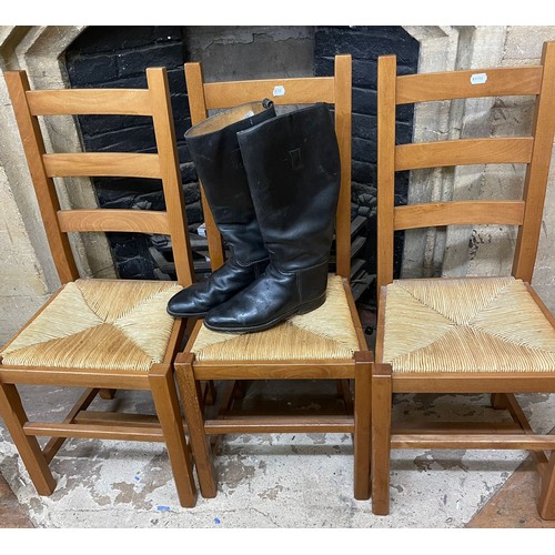 1435 - A set of five pine chairs, and assorted other furniture (qty)