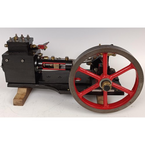 1019 - A scratch built model, of a horizontal engine, 38 cm wide