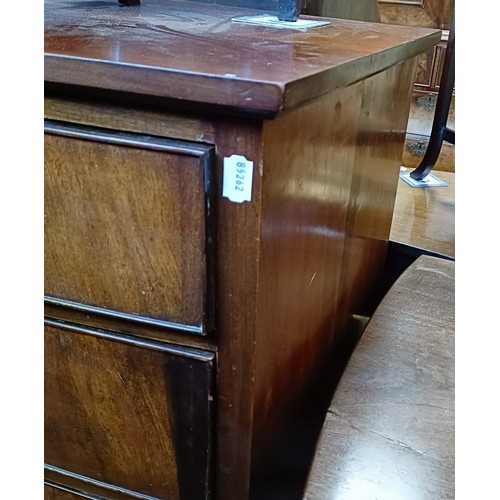 1328 - A mahogany bow front chest, having two short and three long drawers, 110 cm wide