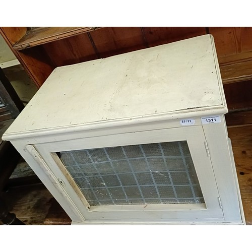 1311 - A painted wood meat safe, 58 cm wide