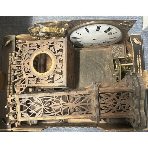 1235 - Assorted clock cases, movements and related items (qty)