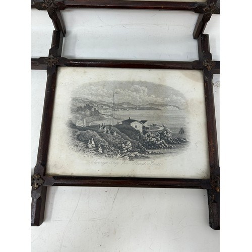 1192 - A set of four cross-over framed views of The Isle of Purbeck (Swanage), dating 1870s