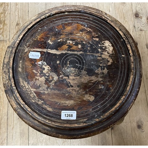 1268 - A Chinese wooden jardinière stand, some loss and repairs, 39 cm diameter